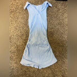 Light Blue Ribbed Romper